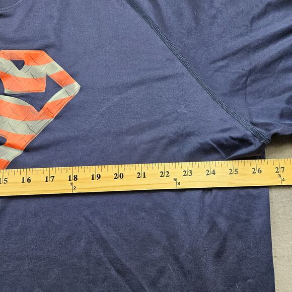 Under Armour Superman Compression Shirt Mens 3XL Navy Blue USA Flag - Picture 6 of 12